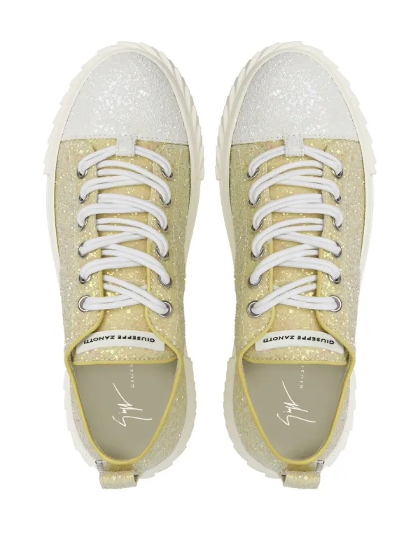 Giuseppe Zanotti Blabber Glitter Sneakers Yellow FARFETCH JO