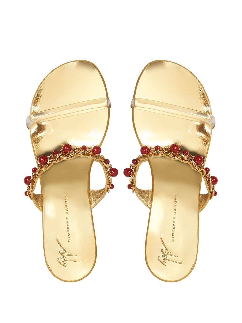 Shop Giuseppe Zanotti Beaded Braided Sandals In Gold