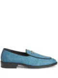 Giuseppe Zanotti snakeskin-effect leather loafers - Blue