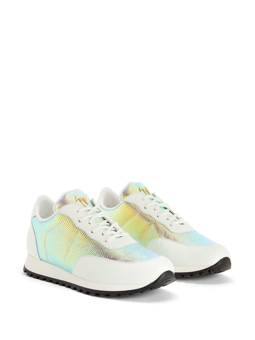 Shop Giuseppe Zanotti Holographic-effect Low-top Sneakers In White