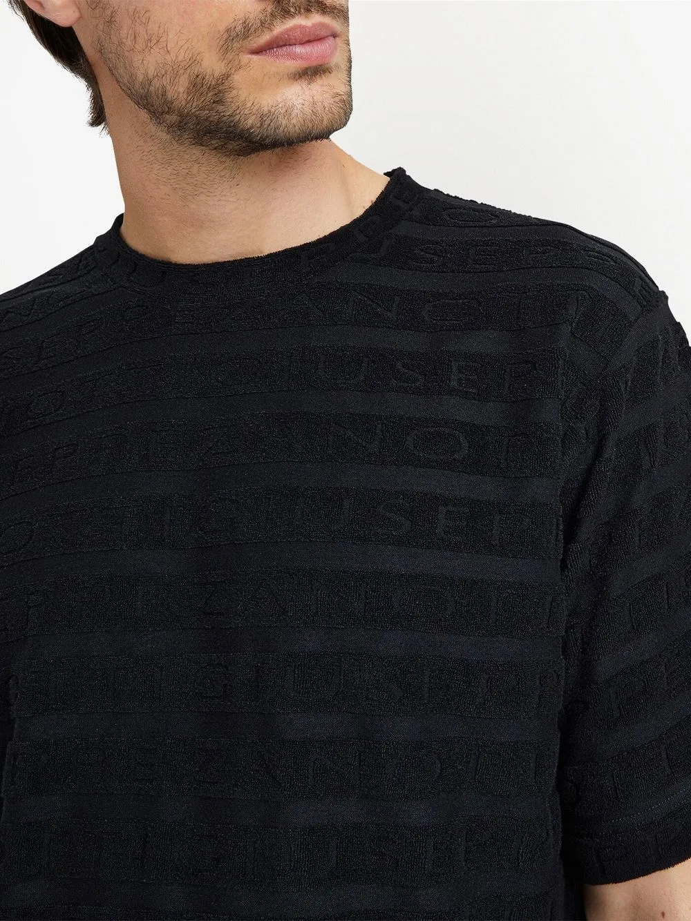 Giuseppe Zanotti Terry-cloth Logo T-shirt In Black