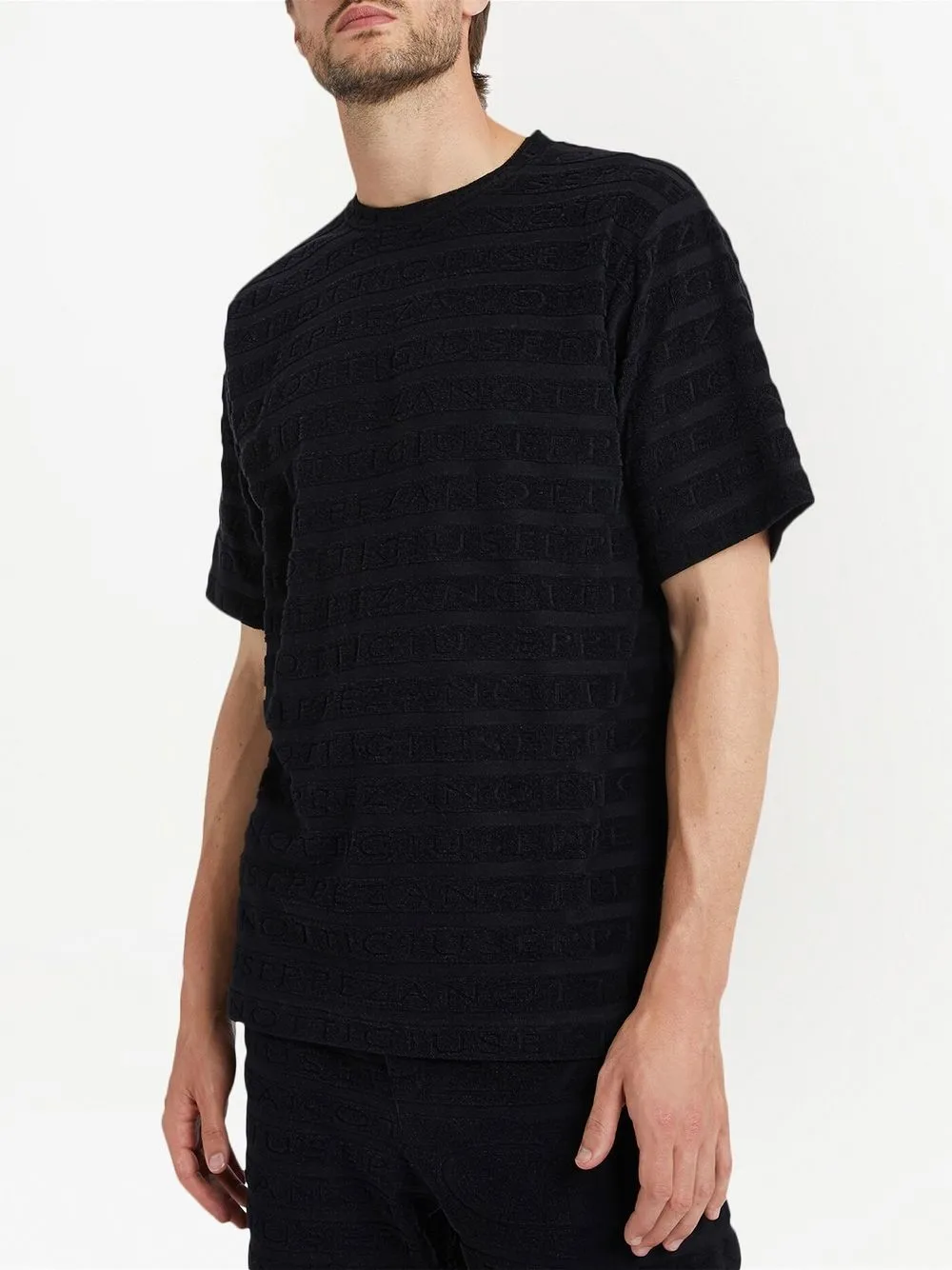 Giuseppe Zanotti Terry-cloth Logo T-shirt In Black