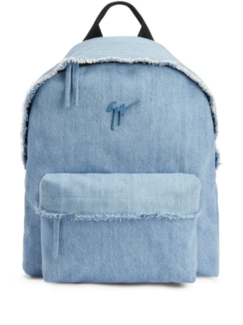 Giuseppe Zanotti frayed denim backpack