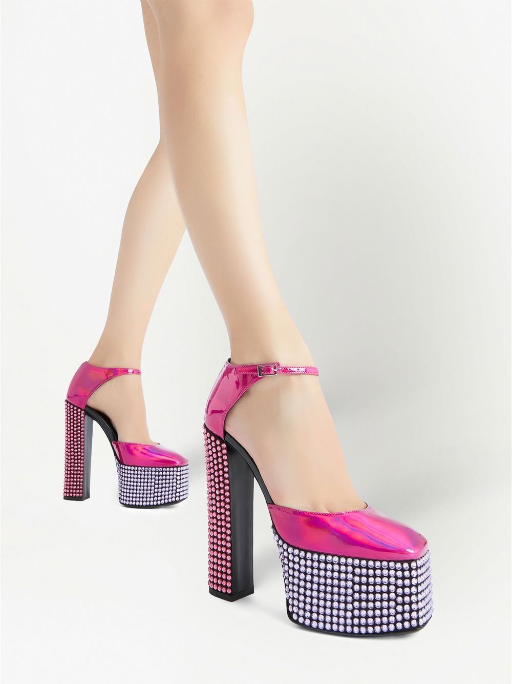 Shop Giuseppe Zanotti Bebe Strass 150mm Sandals In Pink