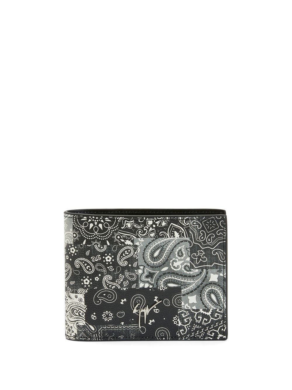 Giuseppe Zanotti Paisley-print Bi-fold Wallet In Black