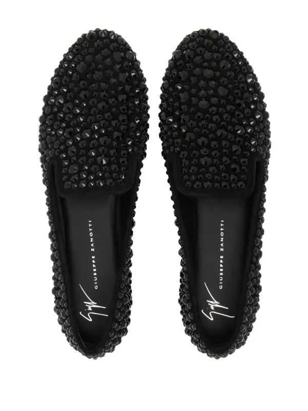 Giuseppe Zanotti Black Studded Loafers 30945419_60403320_600.jpg main image 2