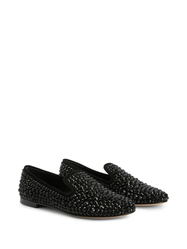 Giuseppe Zanotti Evangelie Studded Loafers | Black | FARFETCH display picture 1