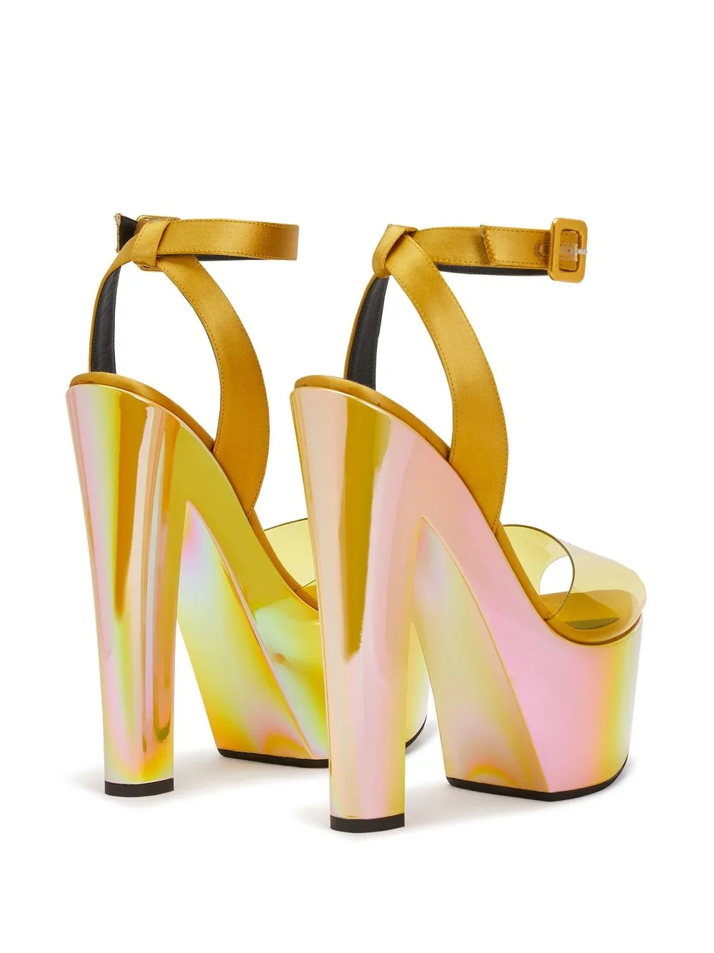Giuseppe Zanotti Schillernde Plateau-sandalen In Yellow