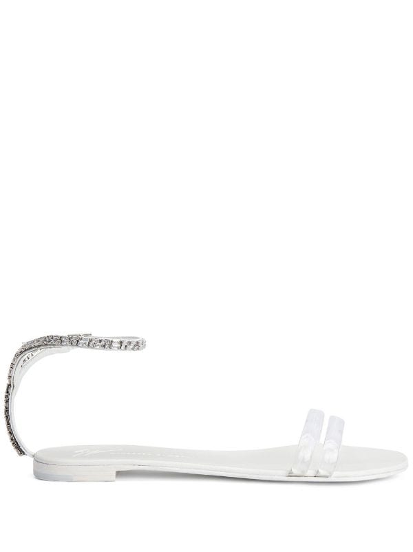 Silver double sale strap sandals