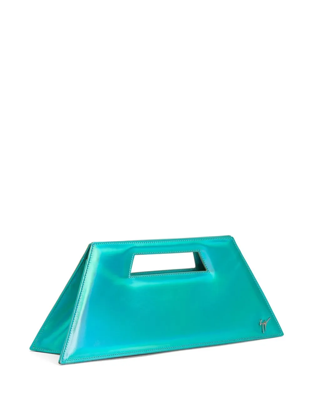 Giuseppe Zanotti Meloee Holographic-effect Clutch In Blue