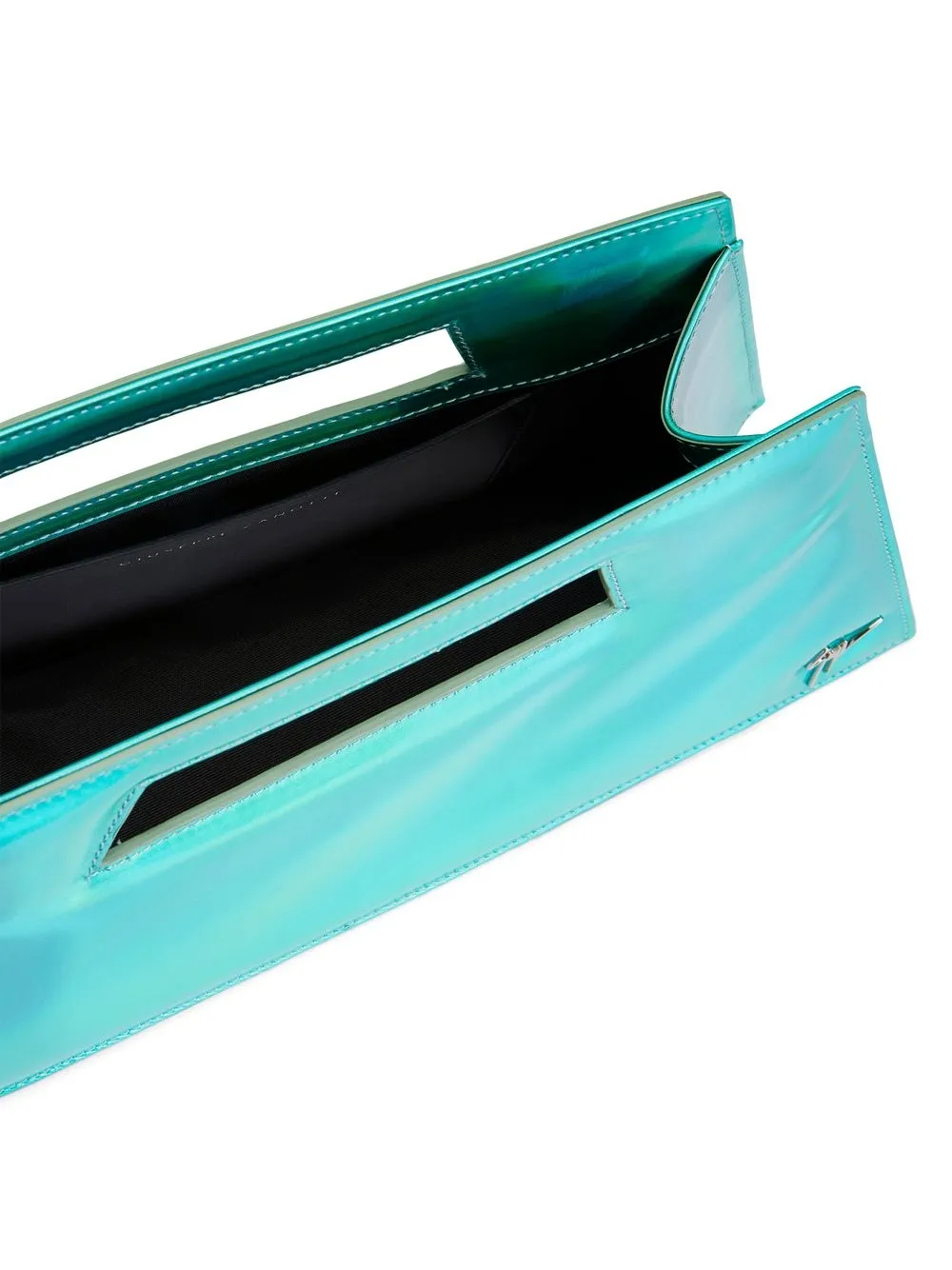 Giuseppe Zanotti Meloee Holographic-effect Clutch In Blue