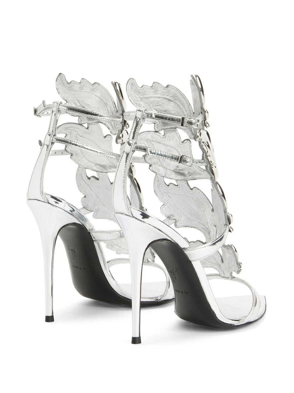 Shop Giuseppe Zanotti Intrigo Flame 105mm Sandals In Silver