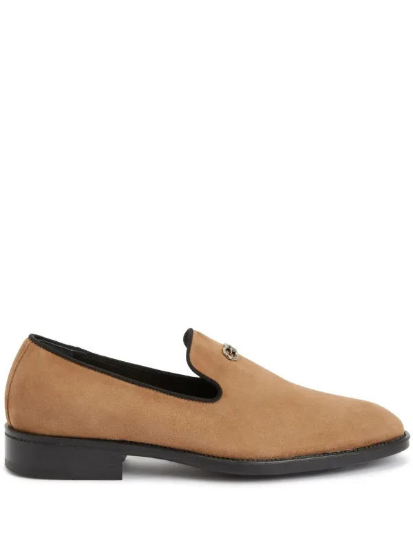 Giuseppe Zanotti Imrham logo-plaque suede loafers