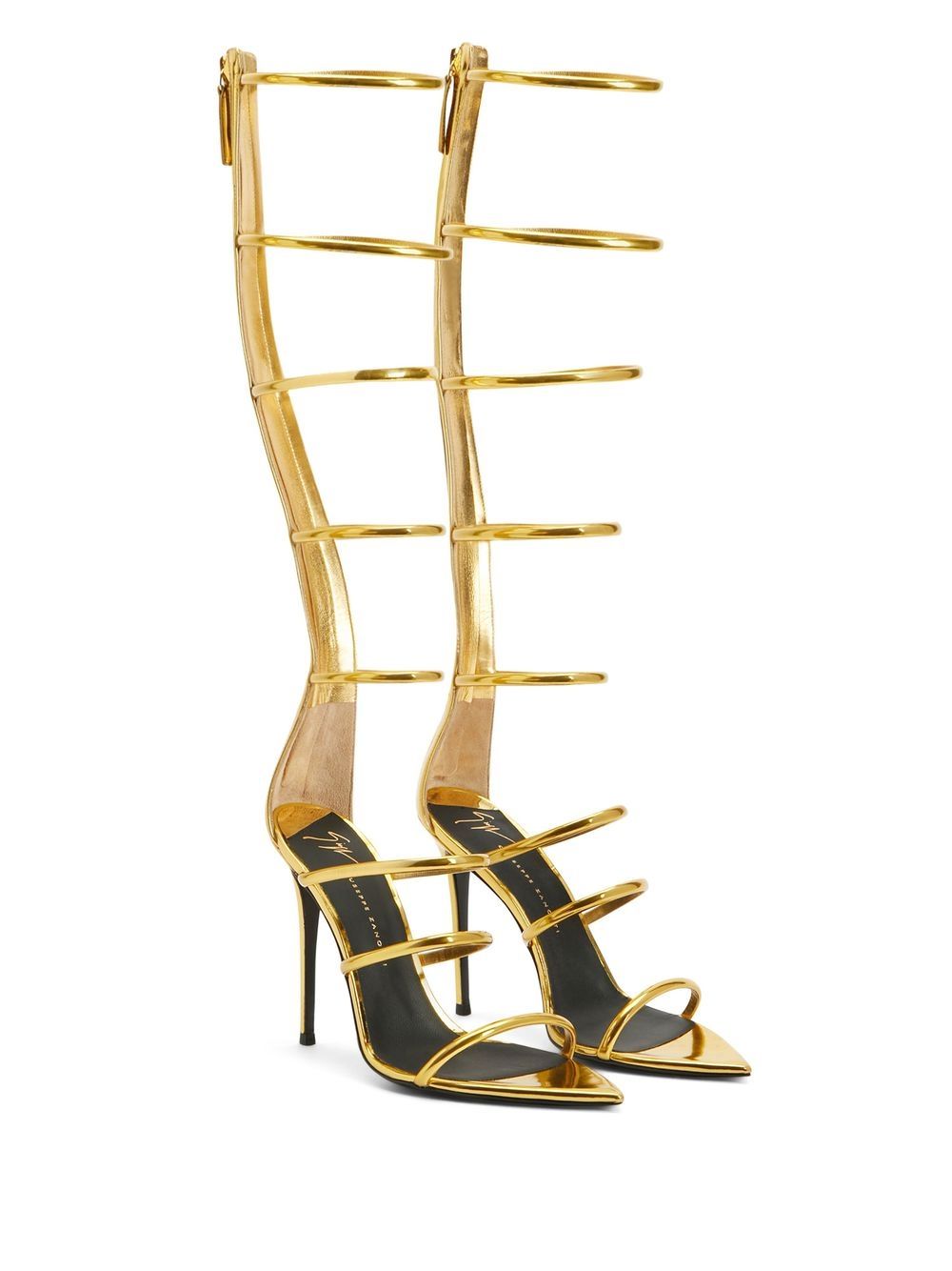 Shop Giuseppe Zanotti Super Intrigo 105mm Sandals In Gold