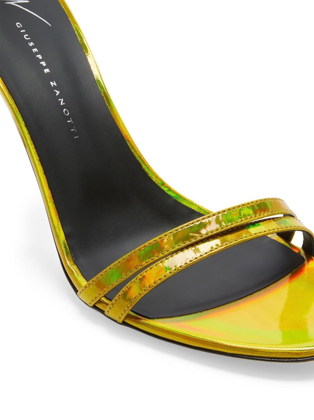 Shop Giuseppe Zanotti Metallic-finish Stiletto Sandals In Yellow