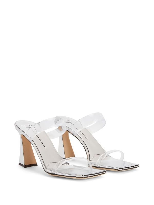 Strappy block heel online mules