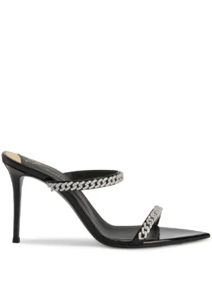 Gucci GG 90mm ビジュートリム ミュール | ブラック | FARFETCH JP