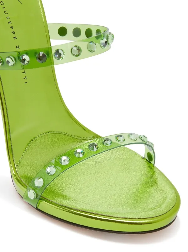 Giuseppe Zanotti 120mm Harmony Shine Sandals | Green | FARFETCH