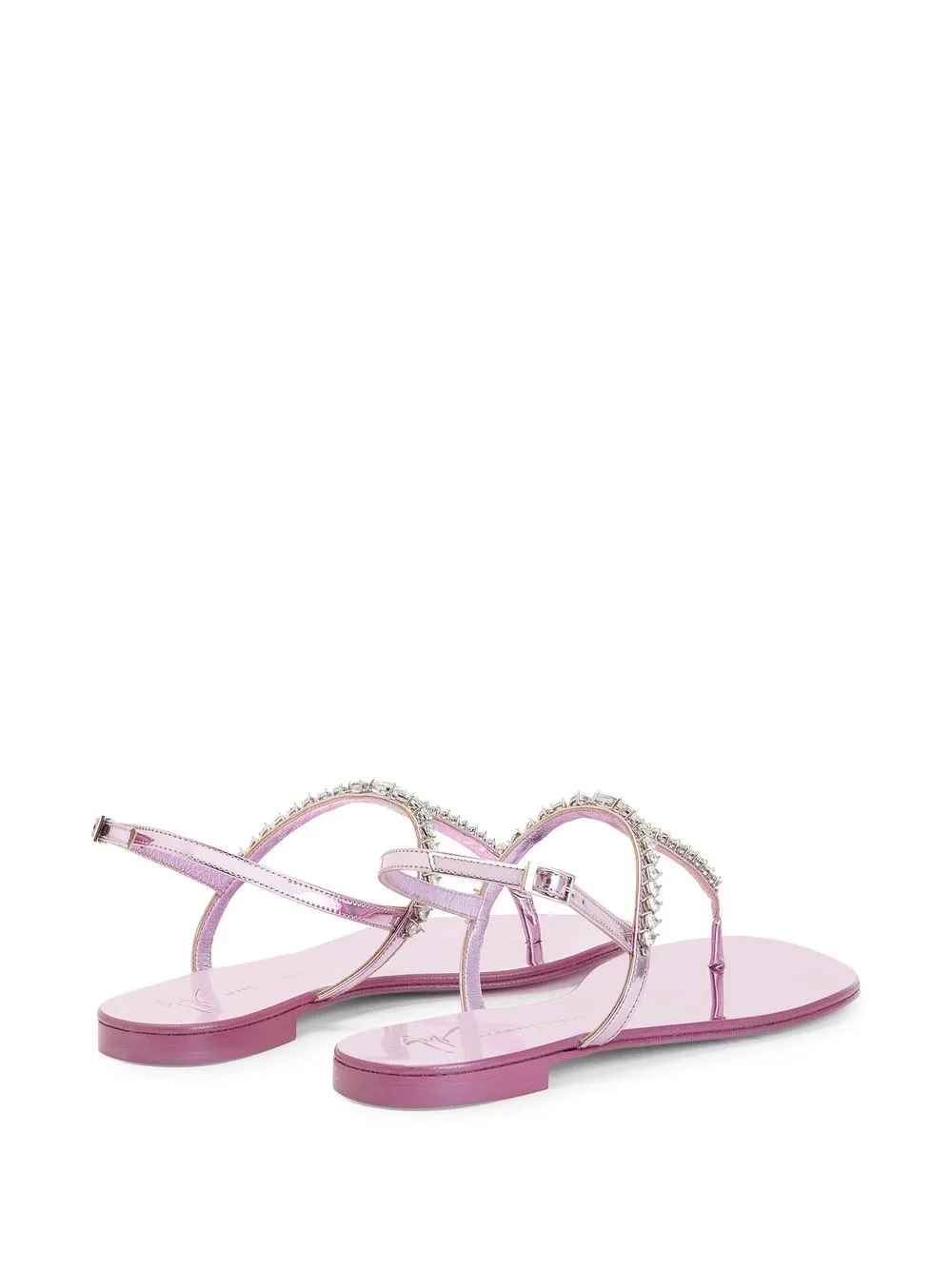 Giuseppe Zanotti Crystal-embellished Flat Sandals In Pink