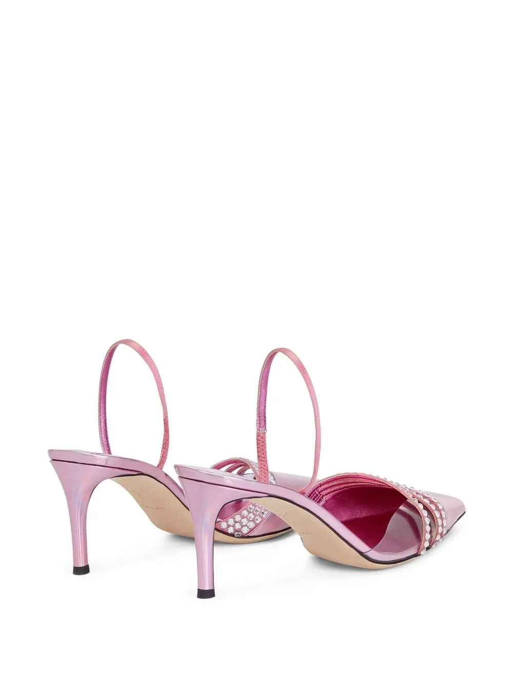 Shop Giuseppe Zanotti Claralie Rhinestone-embellished 70mm Pumps In Pink