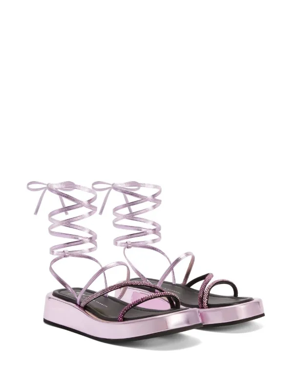 Giuseppe Zanotti Melburne Laces Sandals Pink FARFETCH EG