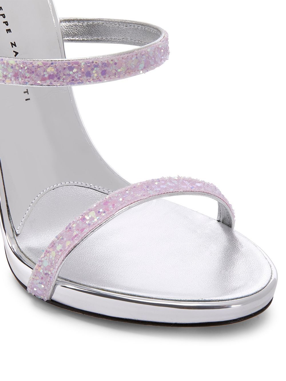 Shop Giuseppe Zanotti 120mm Glittered Stiletto Sandals In Pink
