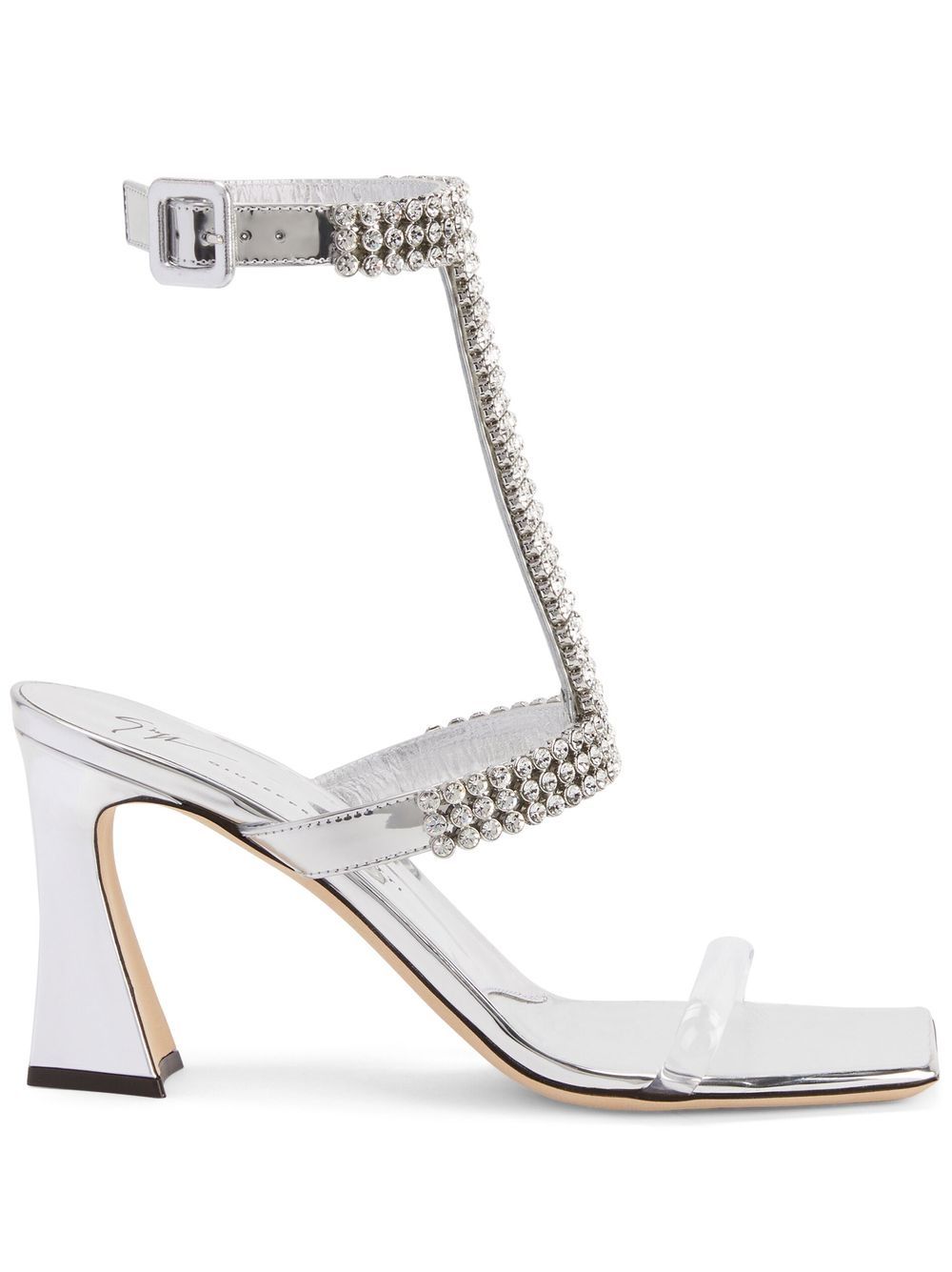 Shop Giuseppe Zanotti 85mm Crystal-embellished Heeled Sandals In Silber