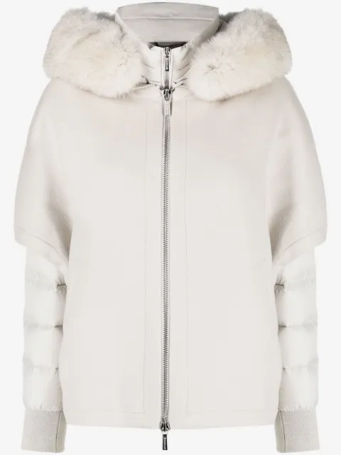 Moorer layered hooded jacket