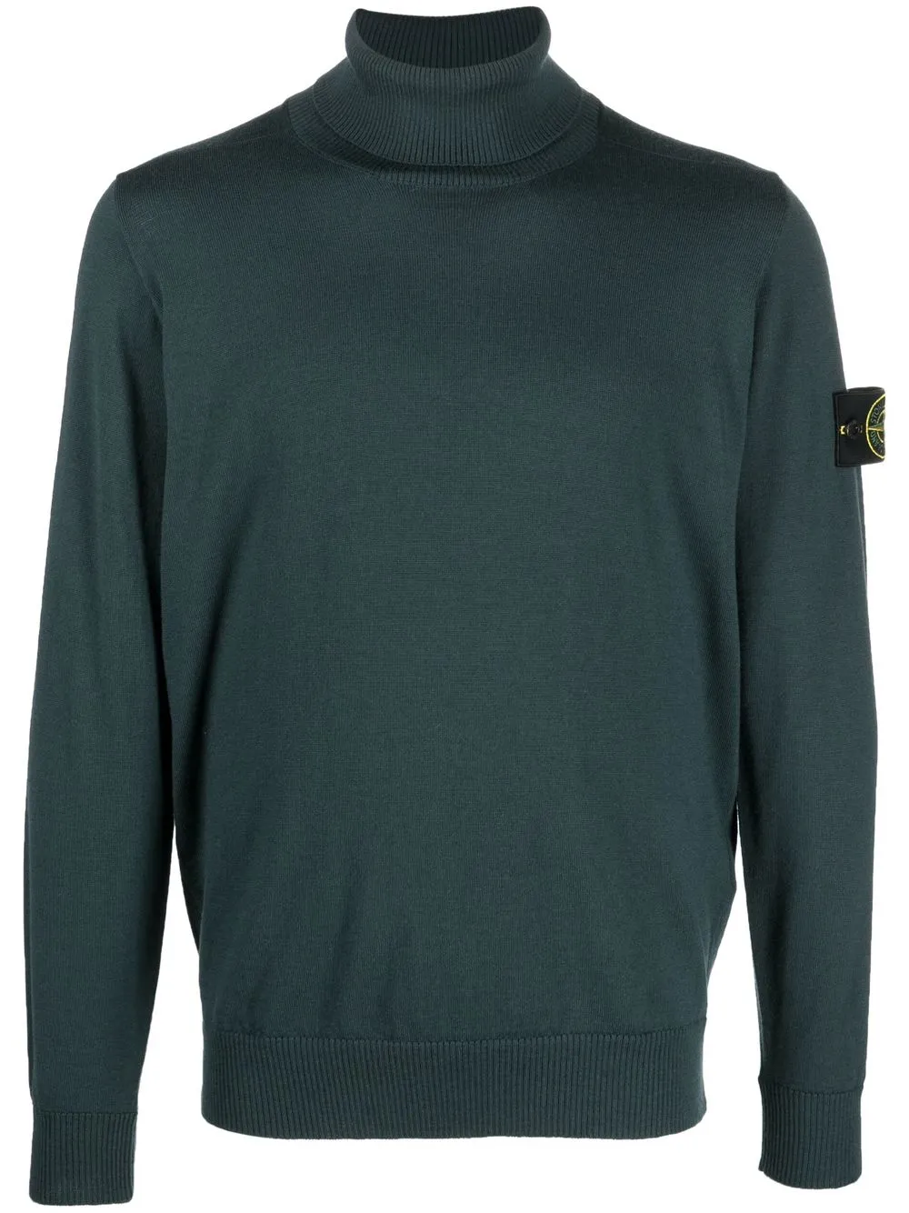

Stone Island logo-patch roll neck sweater - Green
