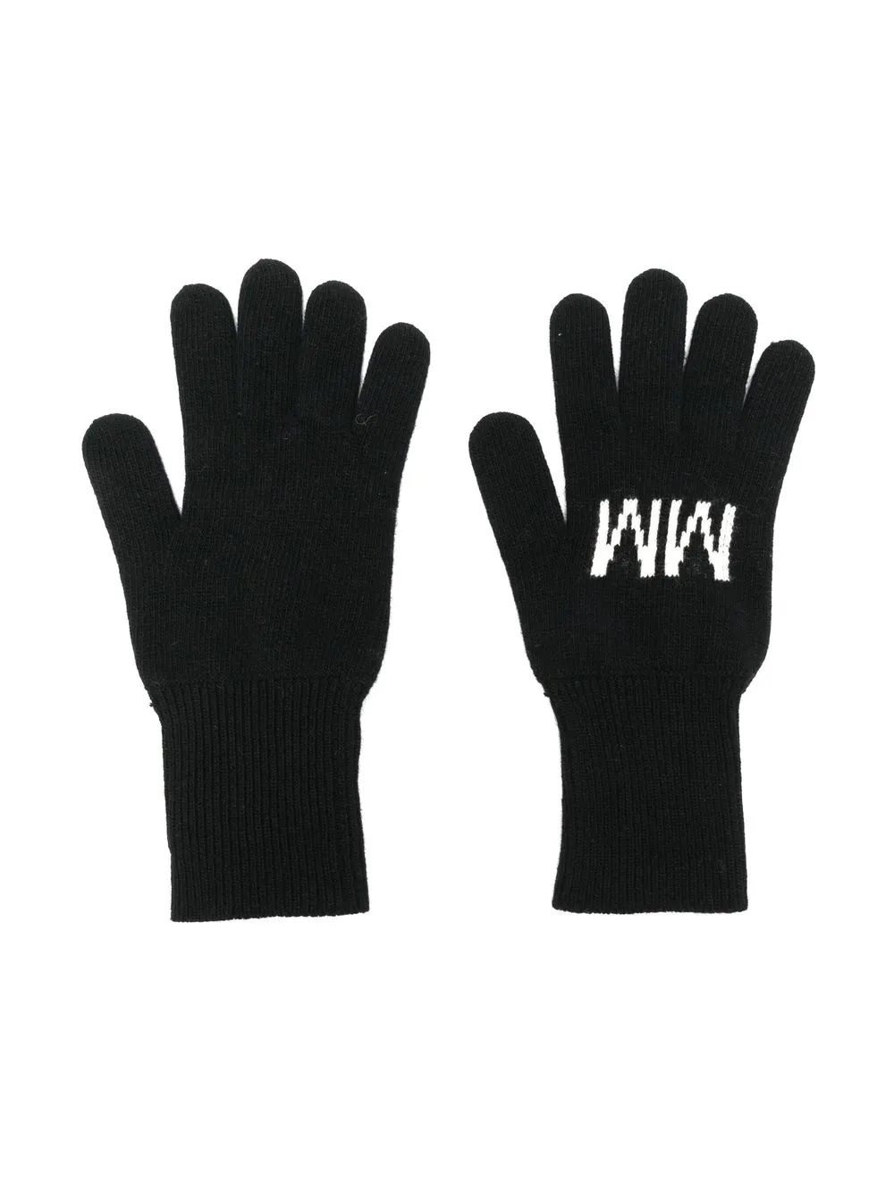 

MM6 Maison Margiela Kids monogram full-finger gloves - Black