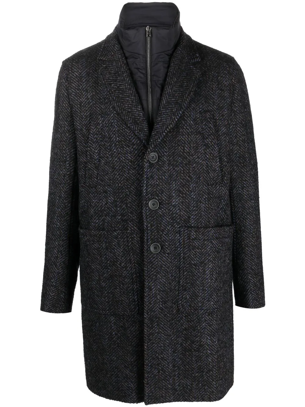 

Herno Nottingham Ecoage layered coat - Black