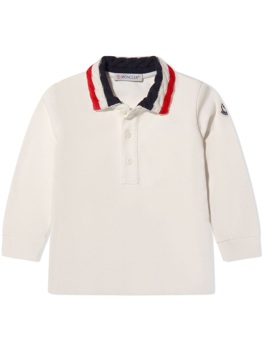 Moncler Enfant logo-patch cotton polo shirt - Neutrals