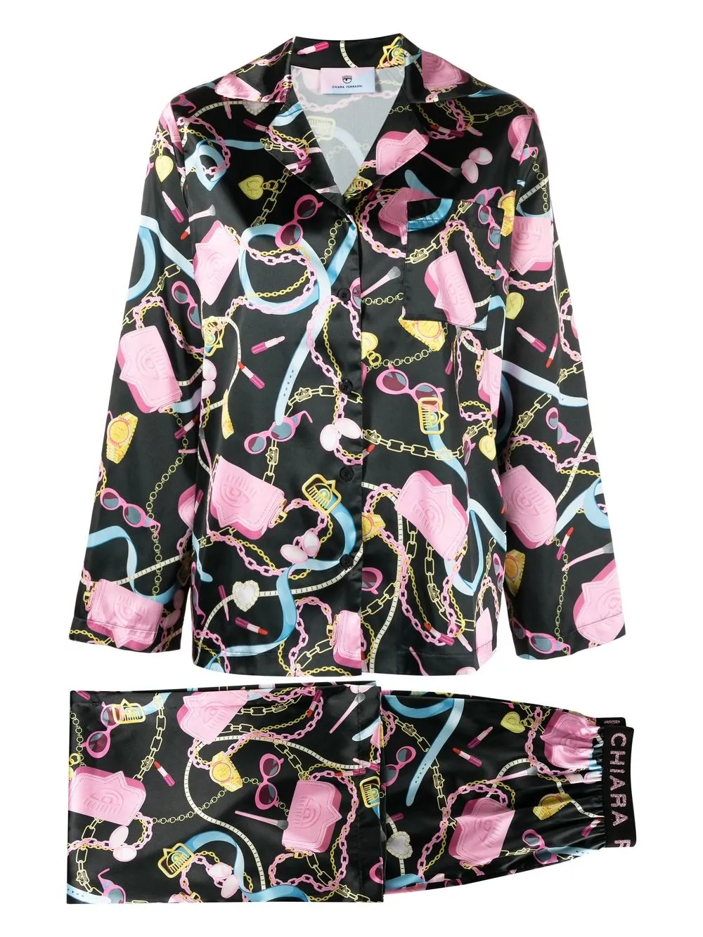 

Chiara Ferragni graphic-print pyjama set - Black