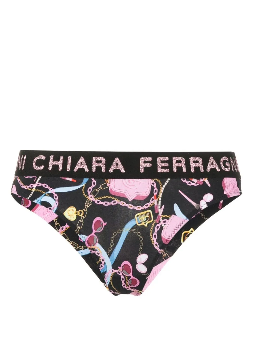 

Chiara Ferragni Iconic logo-waistband briefs - Black