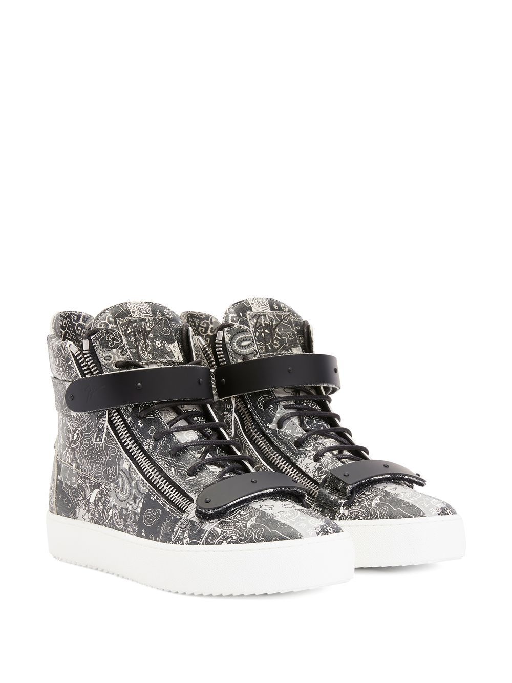 Giuseppe Zanotti Sneakers met paisley-print - Zwart