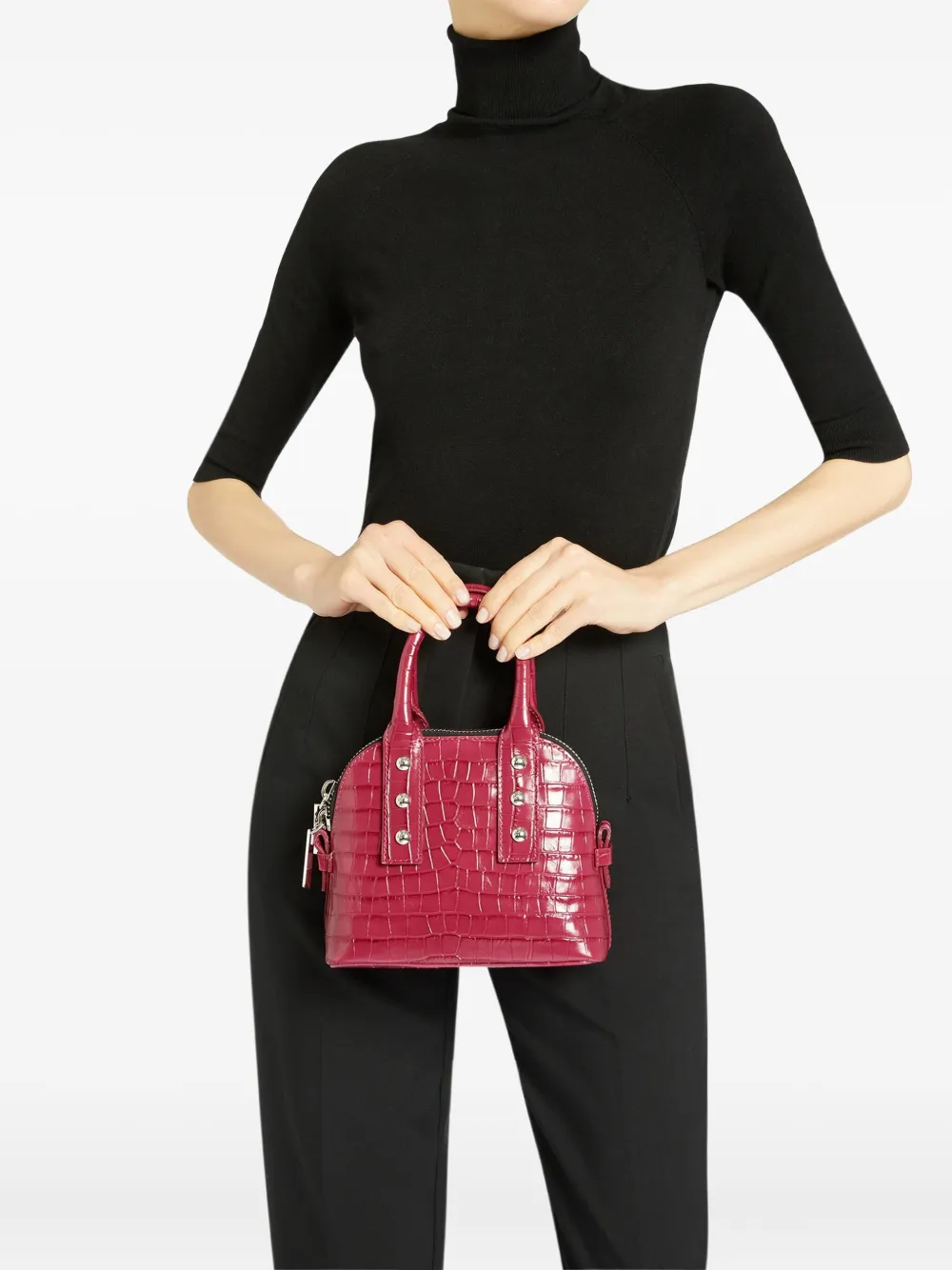 Giuseppe Zanotti Leren schoudertas - Rood
