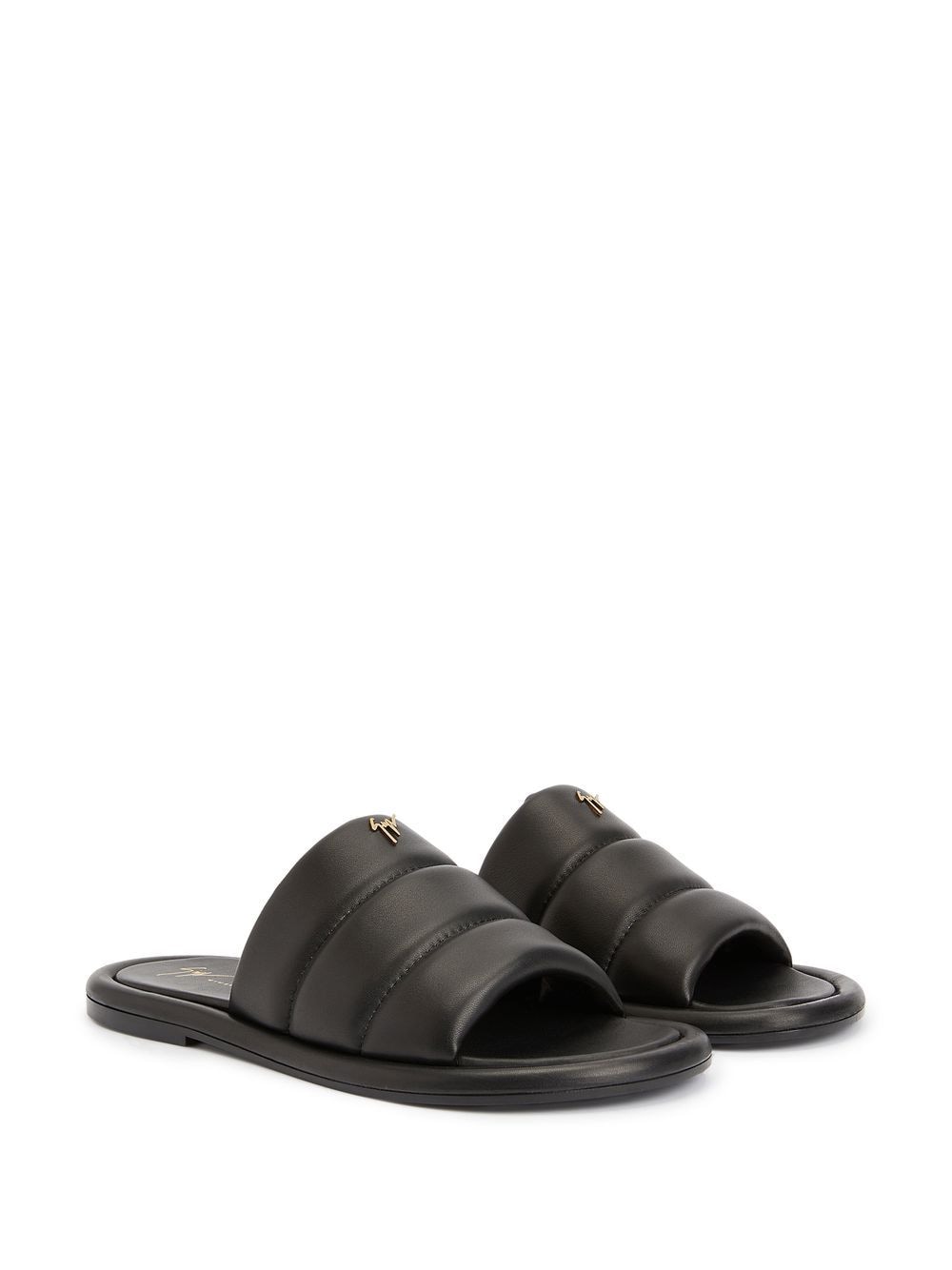 Shop Giuseppe Zanotti Harmande Quilted Leather Slides In Black