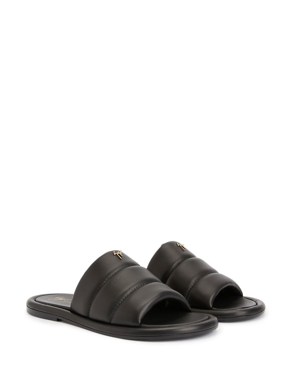 Giuseppe Zanotti Harmande leren slippers - Zwart