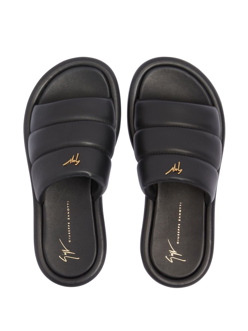 Shop Giuseppe Zanotti Harmande Quilted Leather Slides In Black