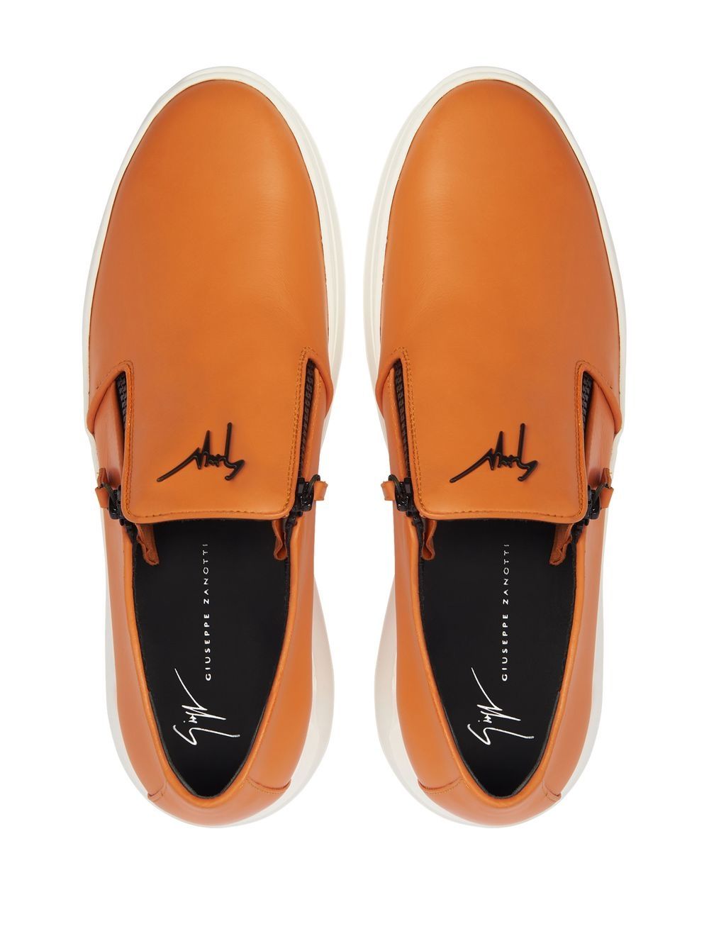 Shop Giuseppe Zanotti Conley Zip Sneakers In Orange