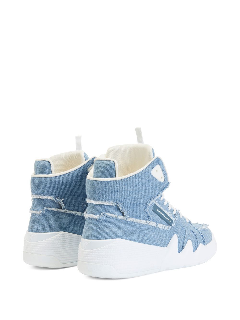 Shop Giuseppe Zanotti Denim High-top Sneakers In Blue