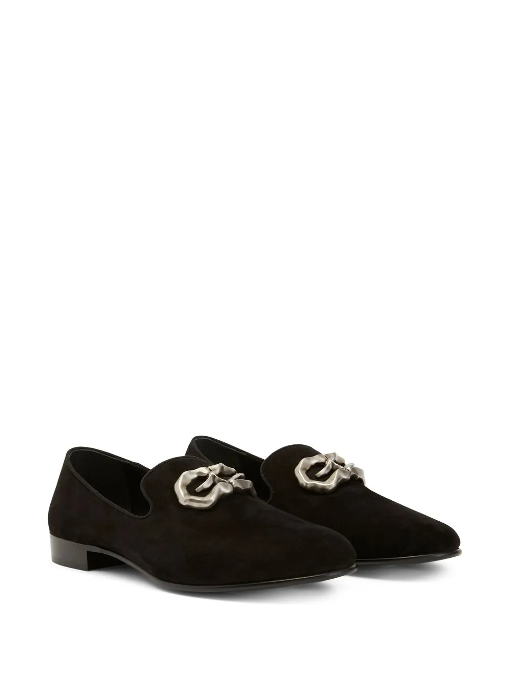 Giuseppe Zanotti logo-plaque suede loafers Black