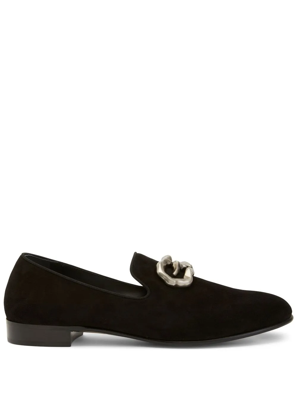 Giuseppe Zanotti logo-plaque suede loafers Black