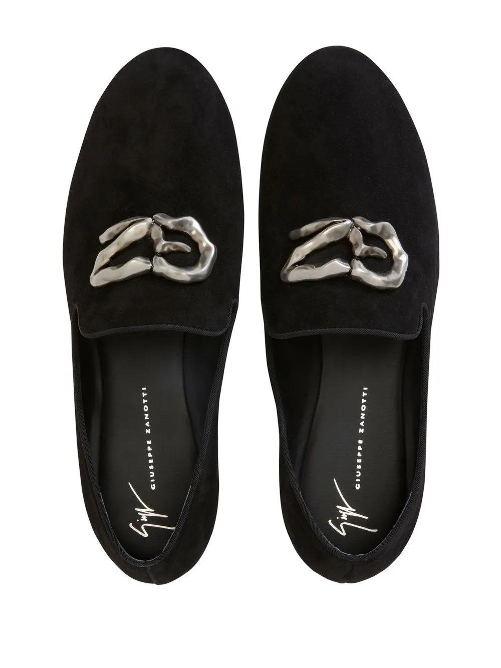 Giuseppe Zanotti logo-plaque suede loafers Black