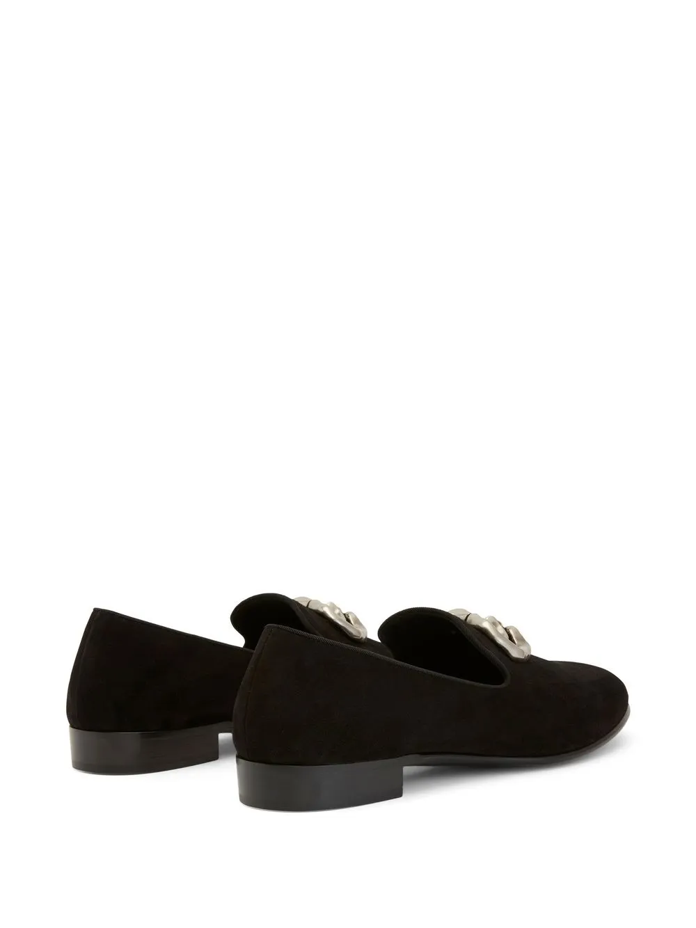 Giuseppe Zanotti logo-plaque suede loafers Black