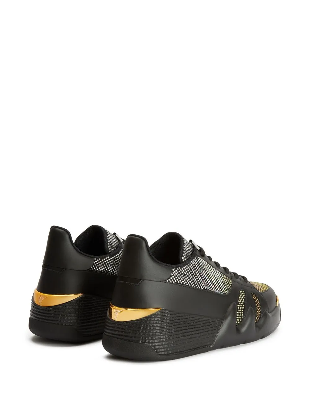 Giuseppe Zanotti Rhinestone Low-top Sneakers In Black