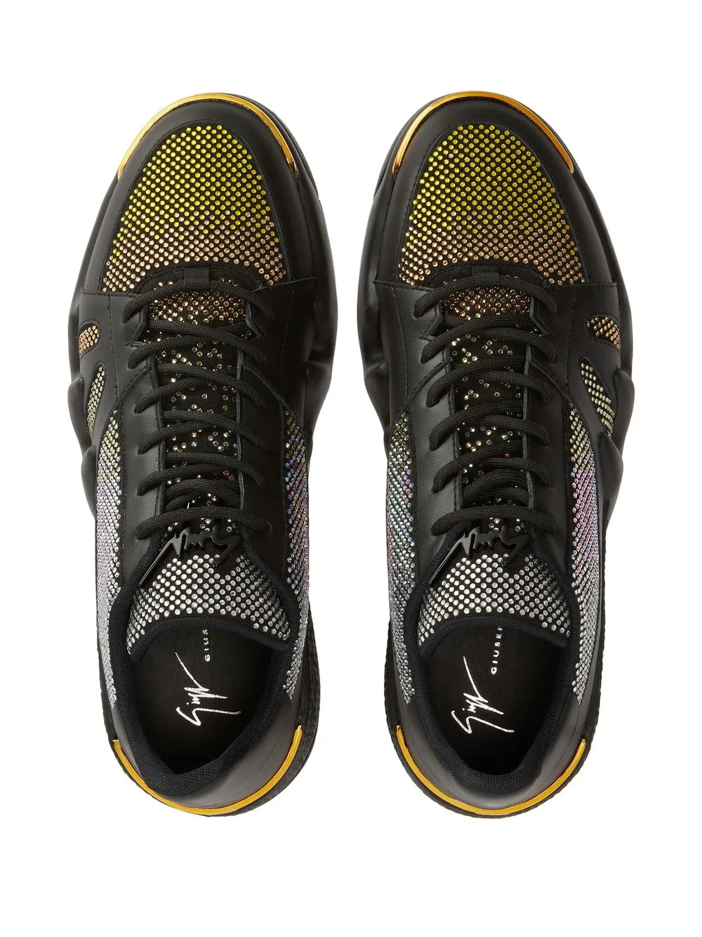 Giuseppe Zanotti Rhinestone Low-top Sneakers In Black