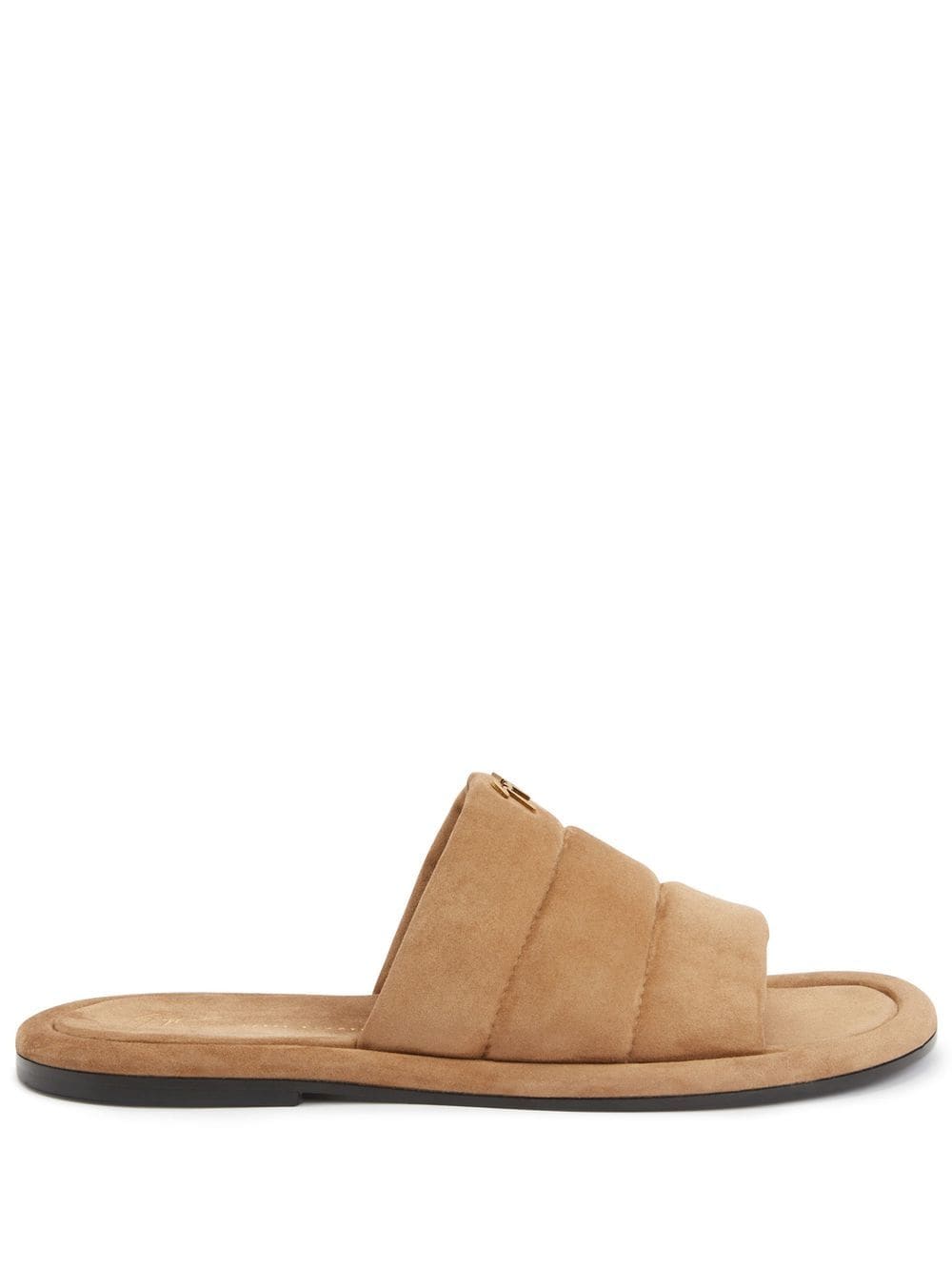 Shop Giuseppe Zanotti Harmande Quilted Suede Slides In Brown