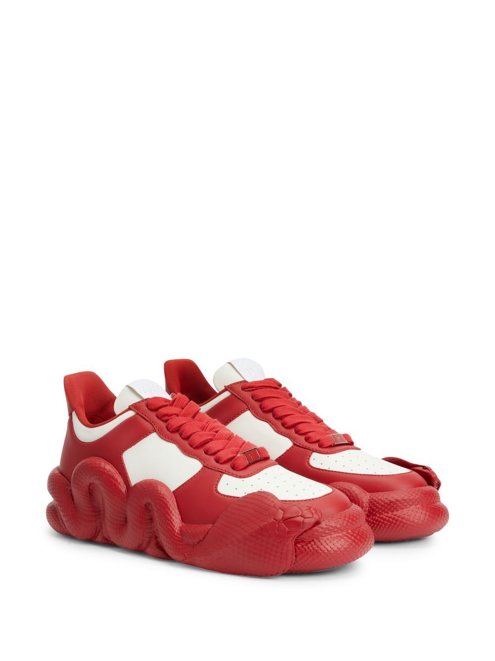 Shop Giuseppe Zanotti Panelled Low-top Sneakers In Red