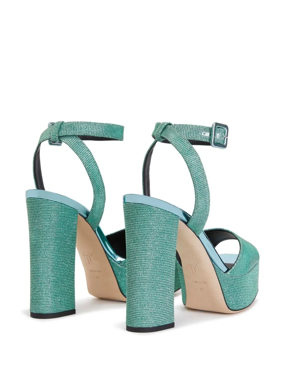 Giuseppe Zanotti glitter block-heel platform sandals Green